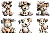 Whimsical Easter Dogs Clipart, an Illustration by Sublimation Artist (Thumbnail 4 of 7)