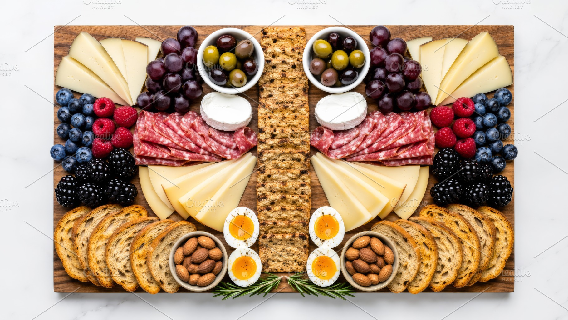 Breakfast grazing board with assorte, a Photo by Dvoevnore photos