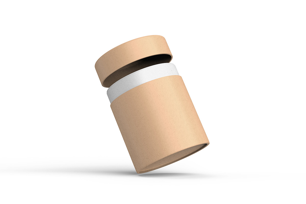 Kraft Cylindrical Tube Package Box, a Packaging Mockup by Ram Studio LLC (Photo 13 of 16)