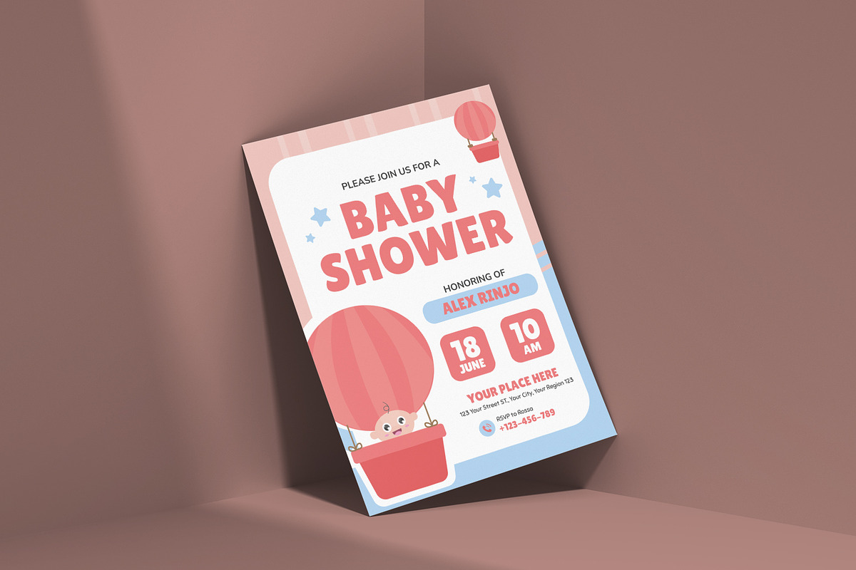Balloon - Baby Shower Invitation, a Print Template by VUNIRA (Photo 2 of 2)