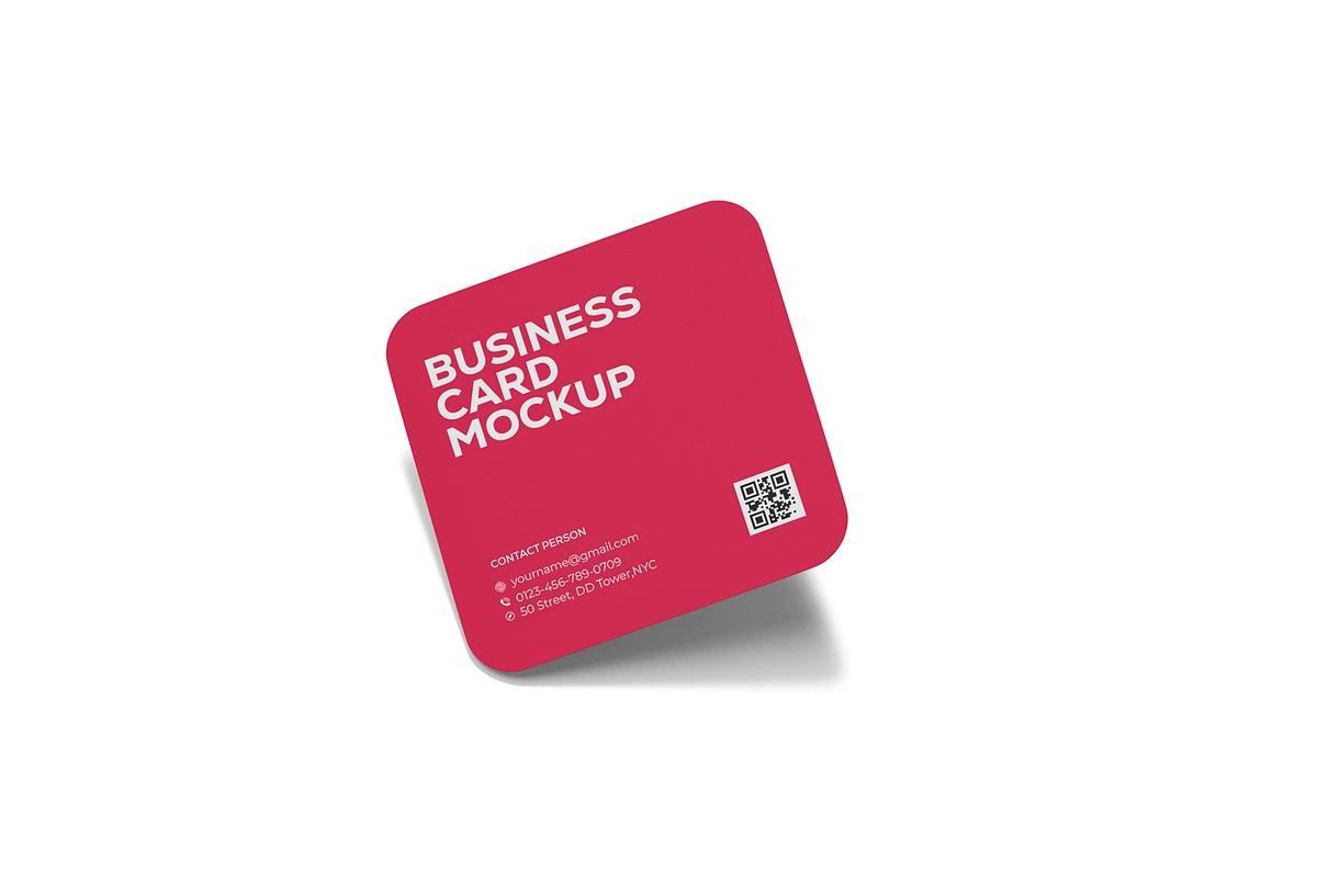 Rounded Square Name Card Mockup, an Advertising Mockup by RamStudio2 (Photo 5 of 14)
