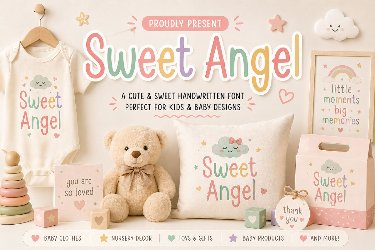 Sweet Angel, a Handwritten Font by Wow Magic (Photo 4 of 5)