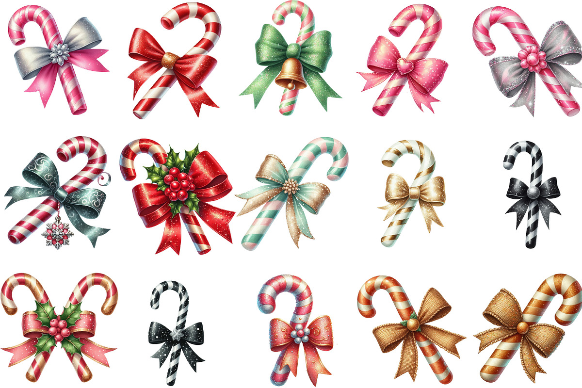 litter Christmas Bow Candy Cane, an Illustration by Designking (Photo 3 of 5)