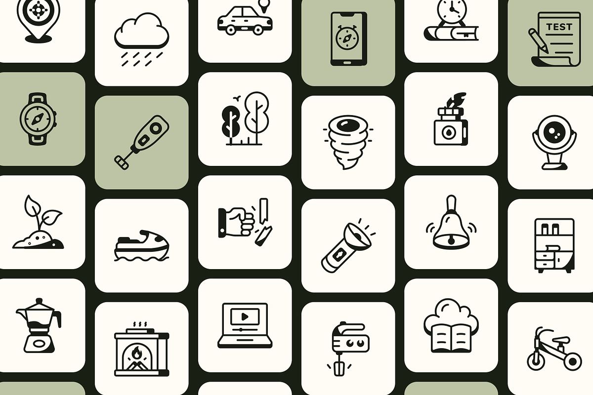 Animated Hobbies Icons, an Outline Icon by Prosymbols (Photo 2 of 4)