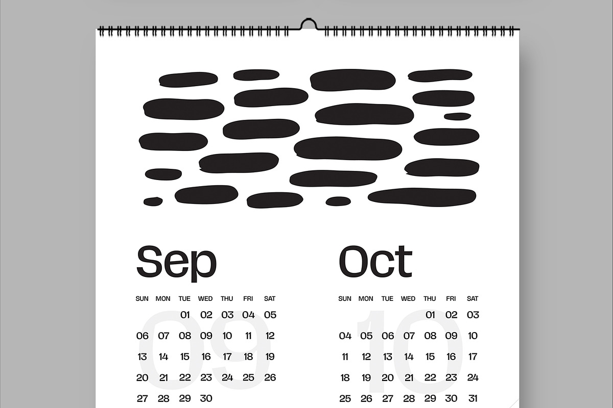 Minimal Wall Calendar Template 2026, a Stationery Template by ContestDesign (Photo 3 of 4)