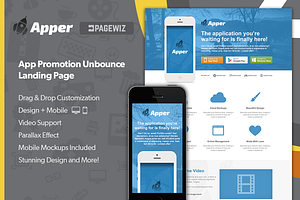 Apper Pagewiz Landing Page + PSD, an App Template by LanceMedia