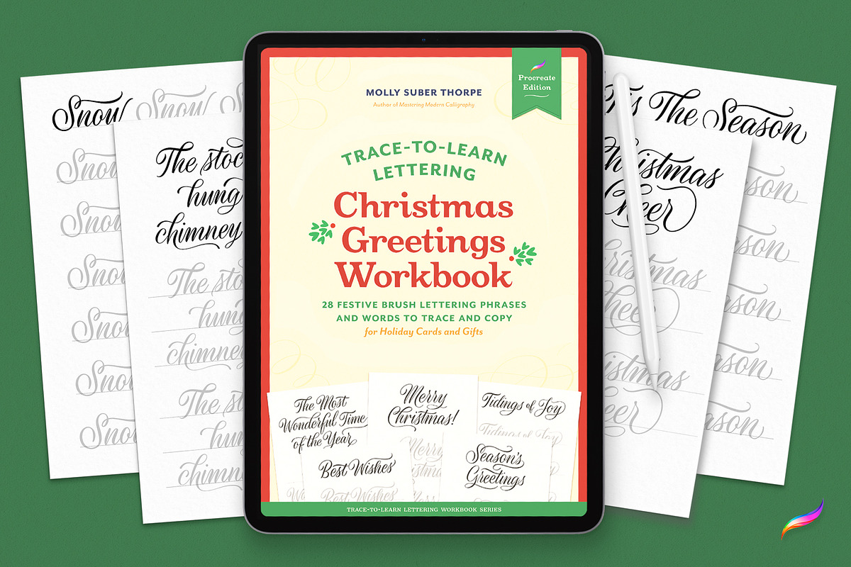 Christmas Lettering Procreate Book, a Seasonal Illustration by Molly Suber Thorpe (Photo 1 of 7)
