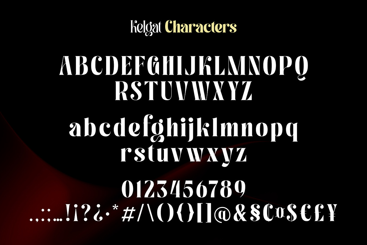 Kelgat — Elegant Serif Display Font, a Serif Font by Ekahermawan (Photo 9 of 12)