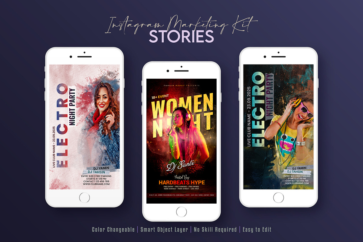 Night Party Social Media Post Bundle, a Social Media Template by Creative_View (Photo 7 of 8)