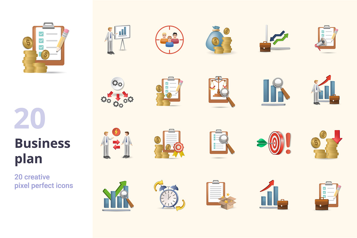 Business Plan 3D Icons Set Bundle, an Object Graphic by Aimagenarium@gmail.com (Photo 1 of 21)
