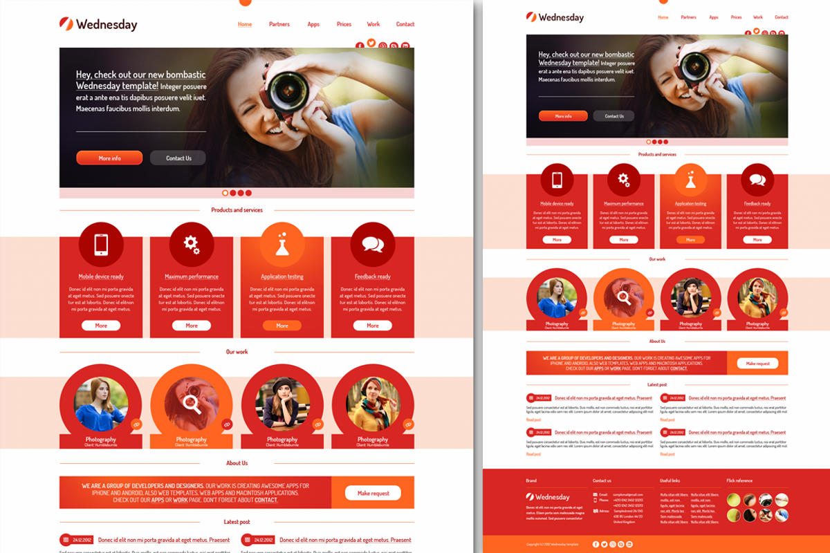 Wednesday PSD template, a Websites & App Template by JakubSpitzer