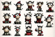 Christmas Highland Cow Clipart, an Illustration by Dream Creation (Thumbnail 5 of 7)