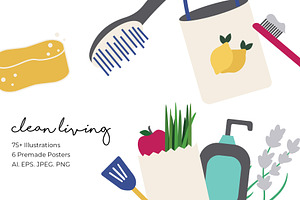 75+ Cleaning Living Illustrations