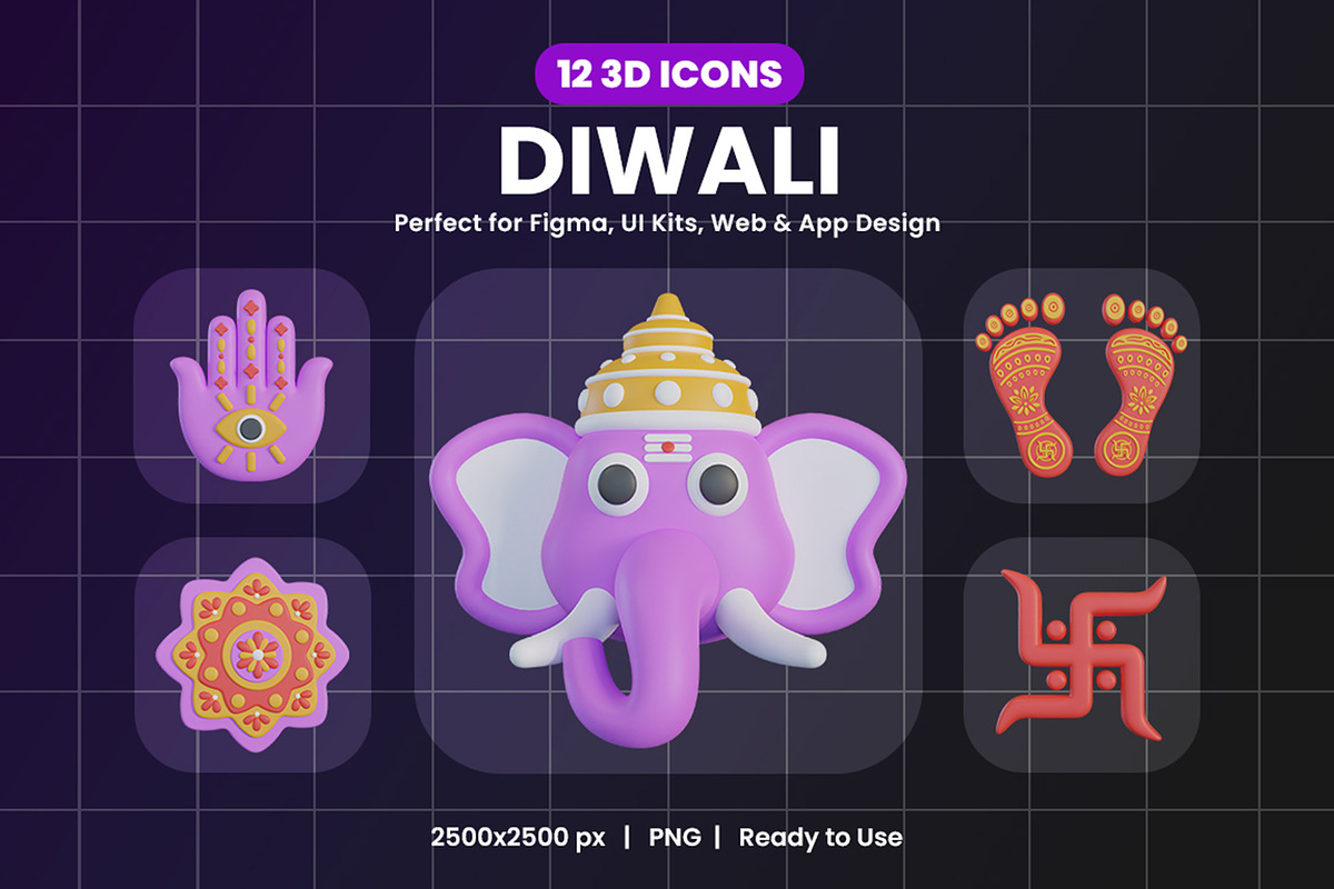 Diwali 3D Icon Pack, an Object Graphic by Artnivora.Std (Photo 1 of 4)