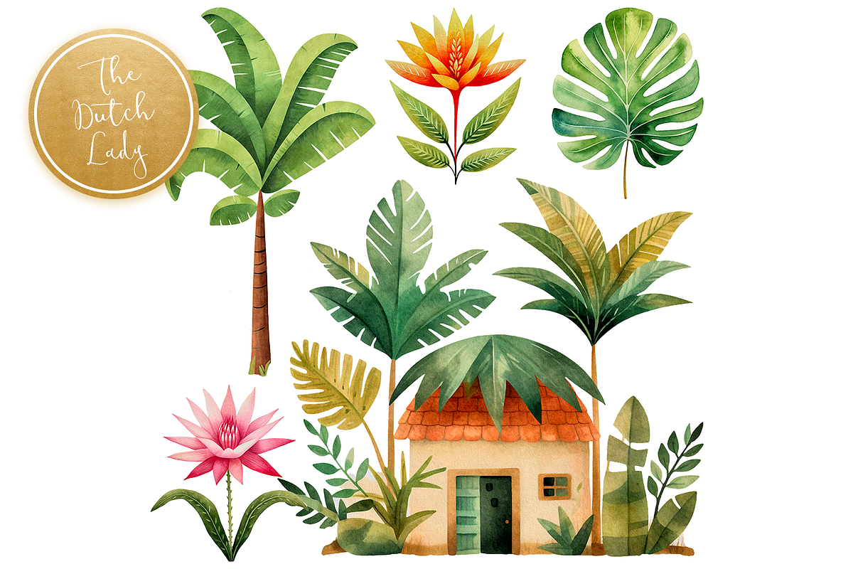 Cute Jungle Clipart Set, an Animal Illustration by The Dutch Lady Designs