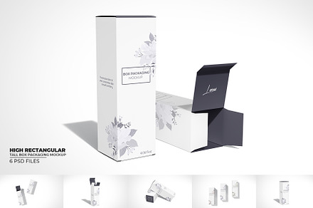 High/Tall Rectangular Box Mockup V.2, a Cups & Container Mockup by Sheikhadesign