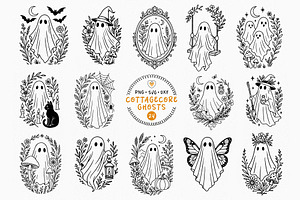 Cottagecore Ghosts, Halloween Bundle