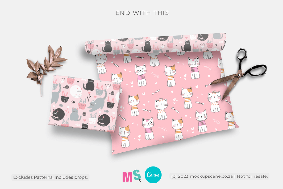 Gift Wrap Mockup Set for Canva, a Mockup by Mockup Scene (Photo 14 of 20)