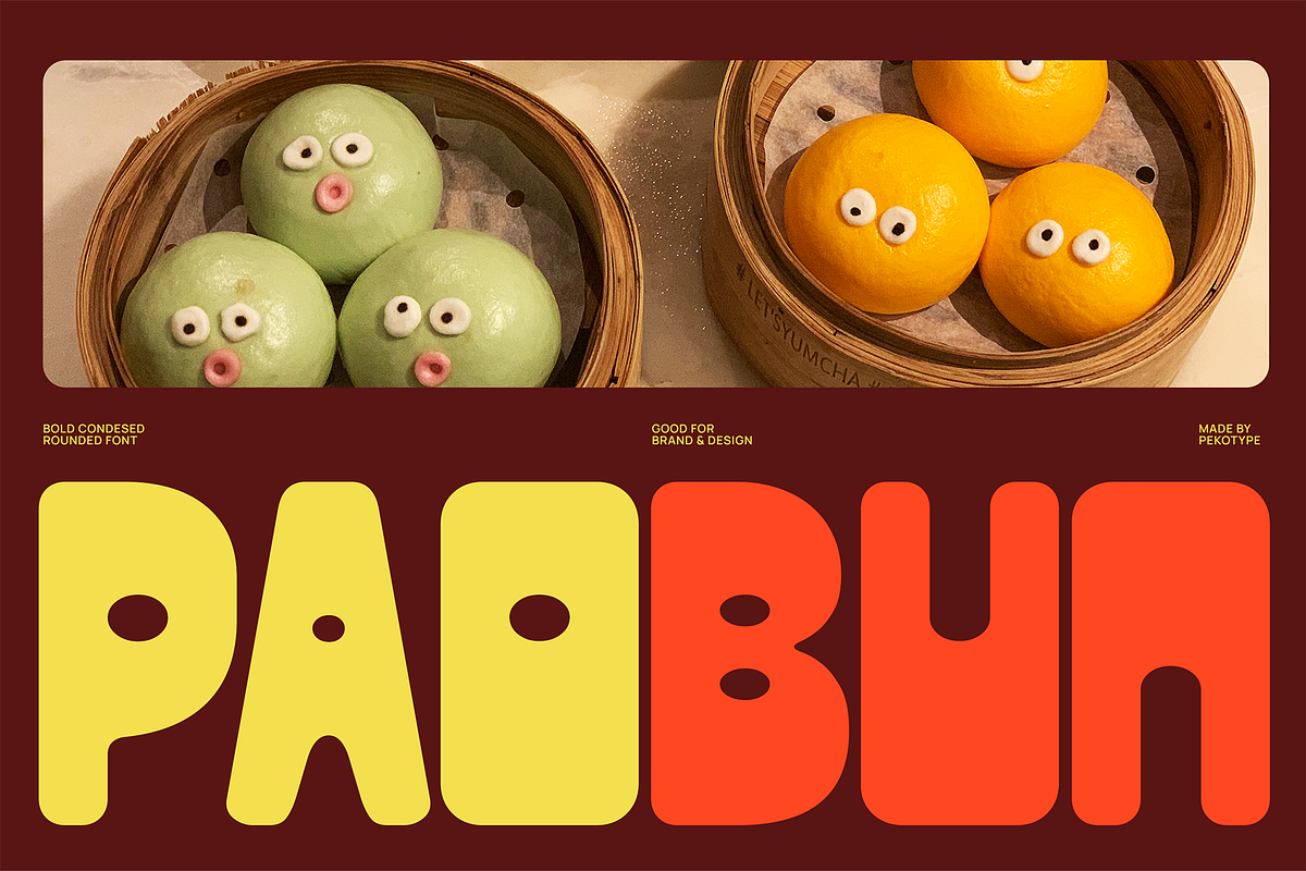 Paobun - Bold Food Branding Font, a Sans Serif Font by Pekotype (Photo 1 of 15)