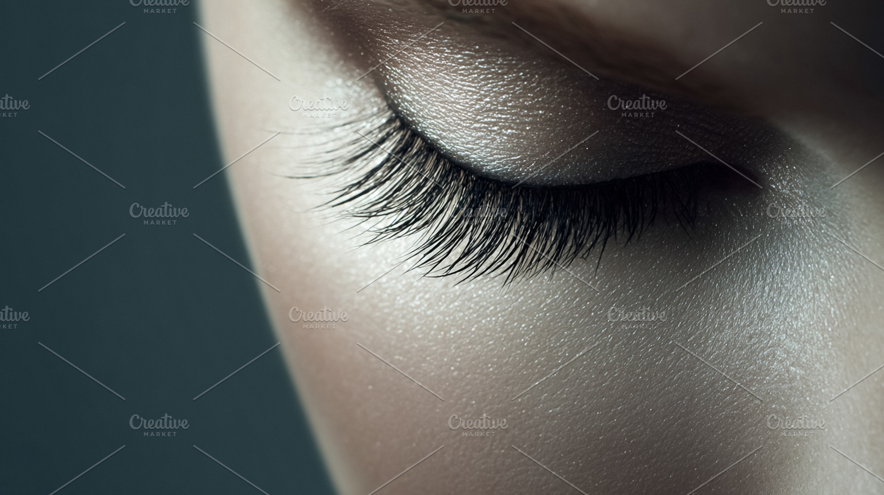Female eye with long false eyelashes and detailed shimmering eye, a Beauty & Fashion Photo by Studio ANNA