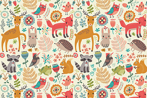 Forest. Animals And Patterns