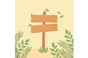 wood signpost foliage, an Object Illustration by studiogstock