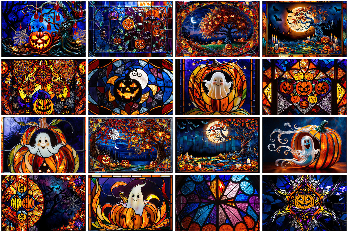 Halloween stained glass background, a Background Graphic by Forhadx5 (Photo 9 of 10)