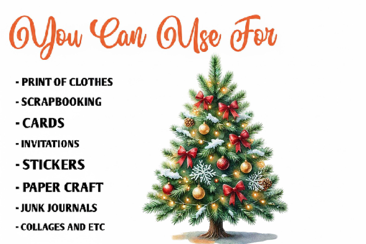 Christmas Tree Clipart Bundle, a Seasonal Illustration by CreationArt (Photo 5 of 7)