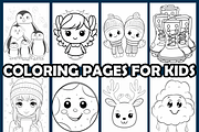 Sweet Winter Coloring Pages For Kids, an Animal Illustration by maggiesar (Thumbnail 2 of 4)