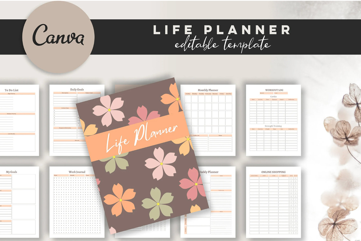 Printable Life Planner Template, a Stationery Template by Design House (Photo 2 of 9)