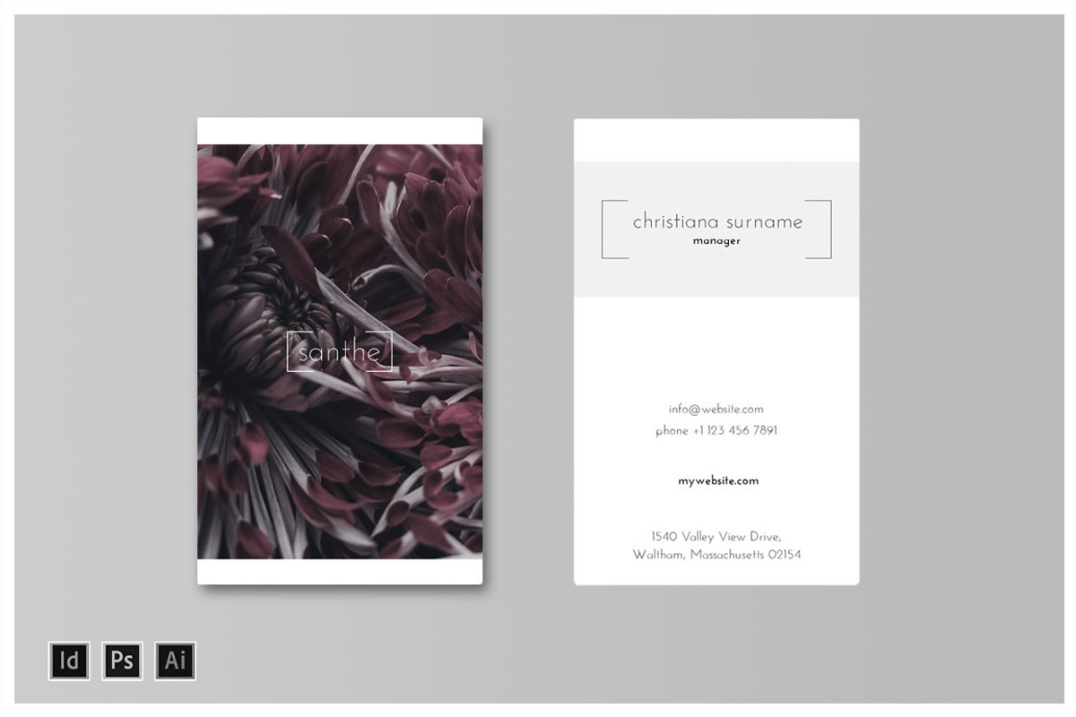 SANTHE Business Card Template, a Business Card Template by Nectarine (Photo 3 of 3)