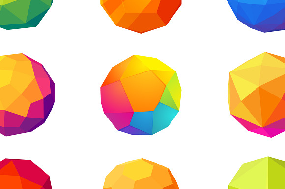 9 Low Poly Sphere Icons