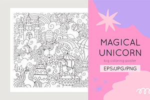 Coloring Page BUNDLE. 10 Big Posters