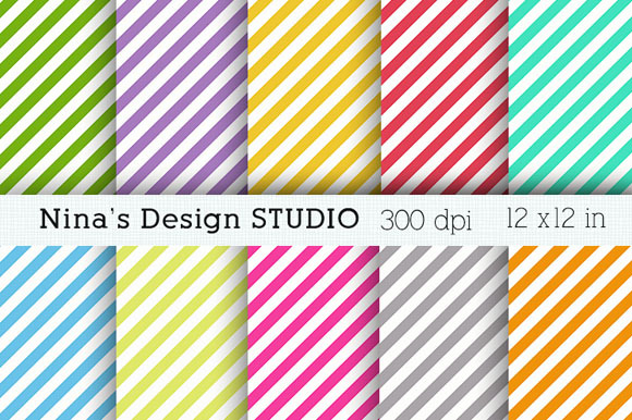 Diagonal Stripes Digital papers preview 2