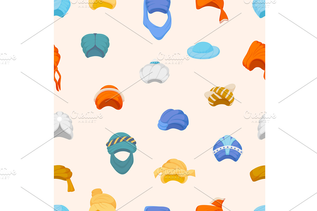 Oriental head accessories. Turbans, an Object Illustration by Valerie Bodnar