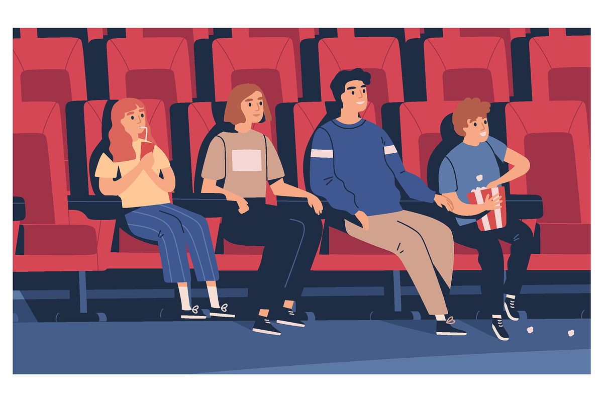 Family in the movie theatre, a Person Illustration by Good Studio (Photo 1 of 3)