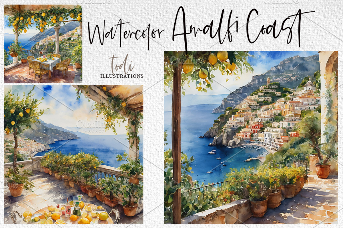 Weekend in Amalfi Coast, a Seasonal Illustration by todidesign (Photo 4 of 6)