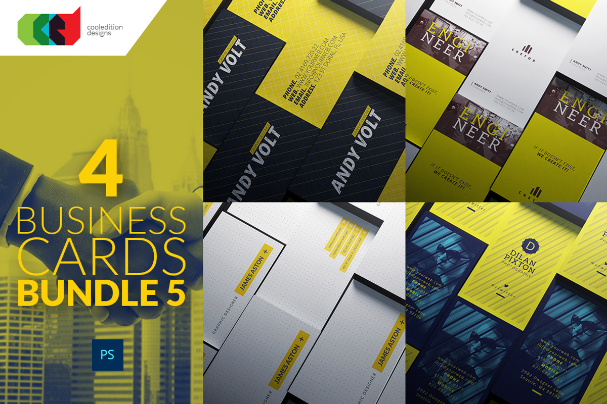 4 Business Cards Bundle 5, a Business Card Template by Cooledition (Photo 1 of 5)
