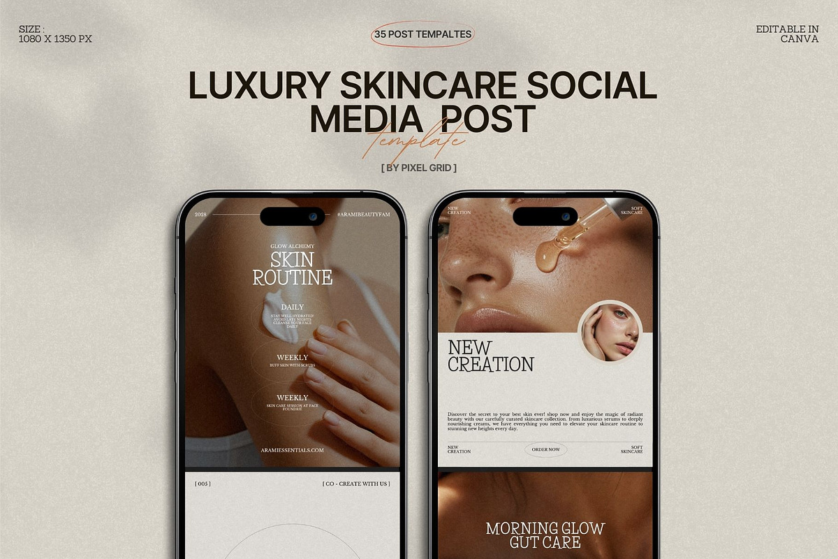 Aesthetic Skincare Post Templates