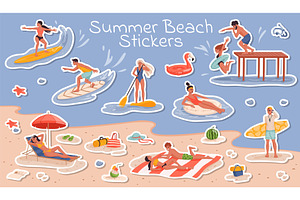 People characters on summer beach, a Person Illustration by Buch&Bee
