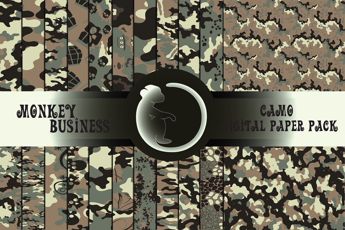 Camo digital papers, Army print, a Texture Illustration by Monkey Business (Photo 1 of 7)
