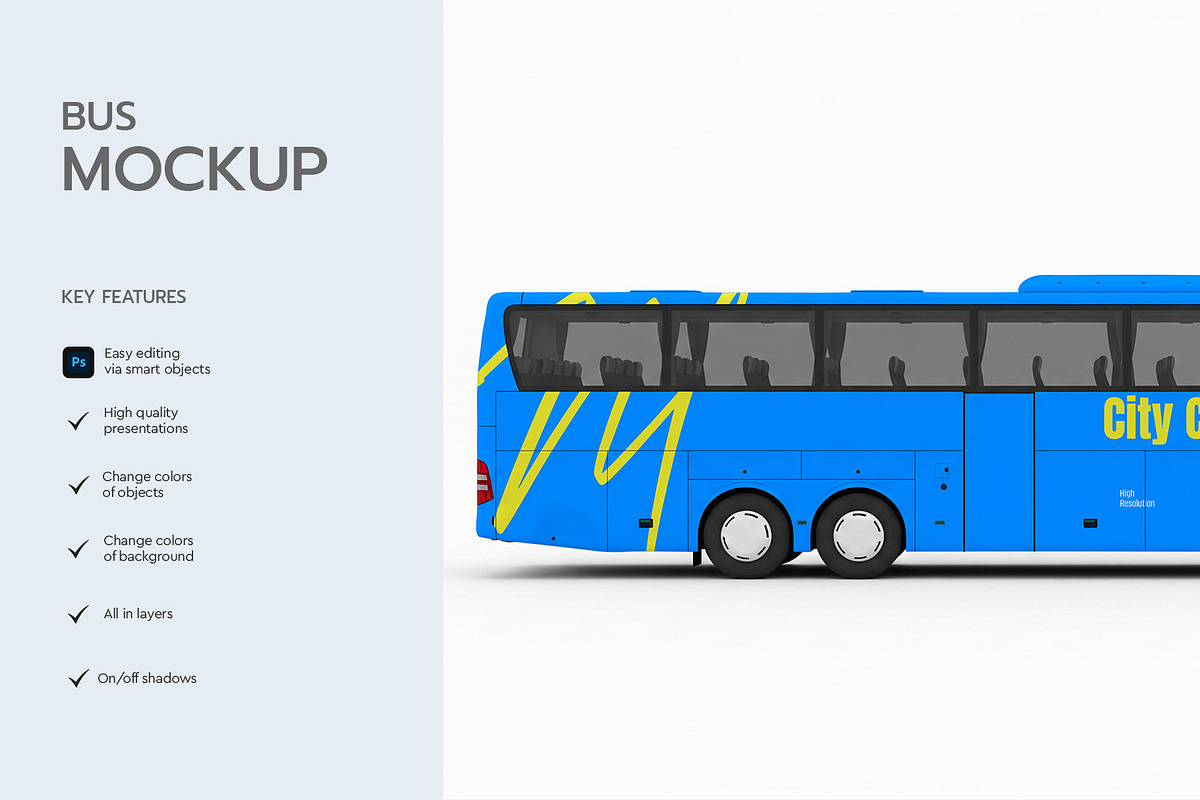 City Coach Bus Advertising Mockup, a Product Mockup by graphypix (Photo 2 of 4)