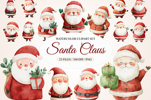 Cute Santa Claus Clipart, a Seasonal Illustration by Housui Patterns