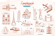 World Landmarks. Vector Clipart Set, an Object Graphic by VerAna (Thumbnail 2 of 9)