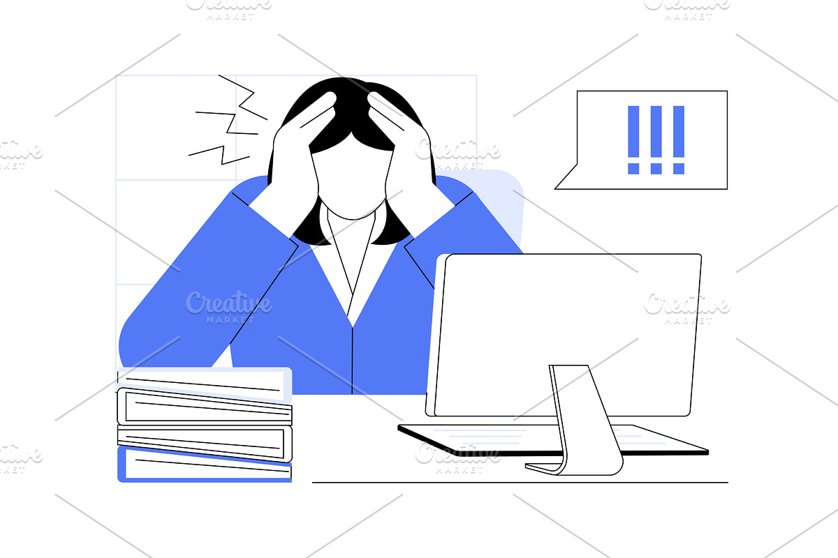 Stress isolated cartoon vector, a Person Illustration by Visual Generation