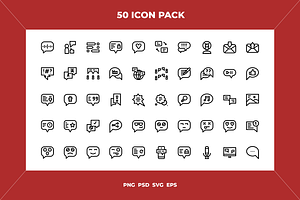 Chat icons, an Outline Icon by Wencory