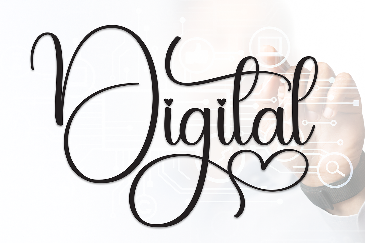 Digital | Script Font, a Handwritten Font by Scratchones (Photo 1 of 9)
