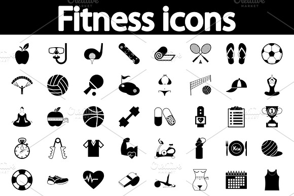 Fitness Icons Set