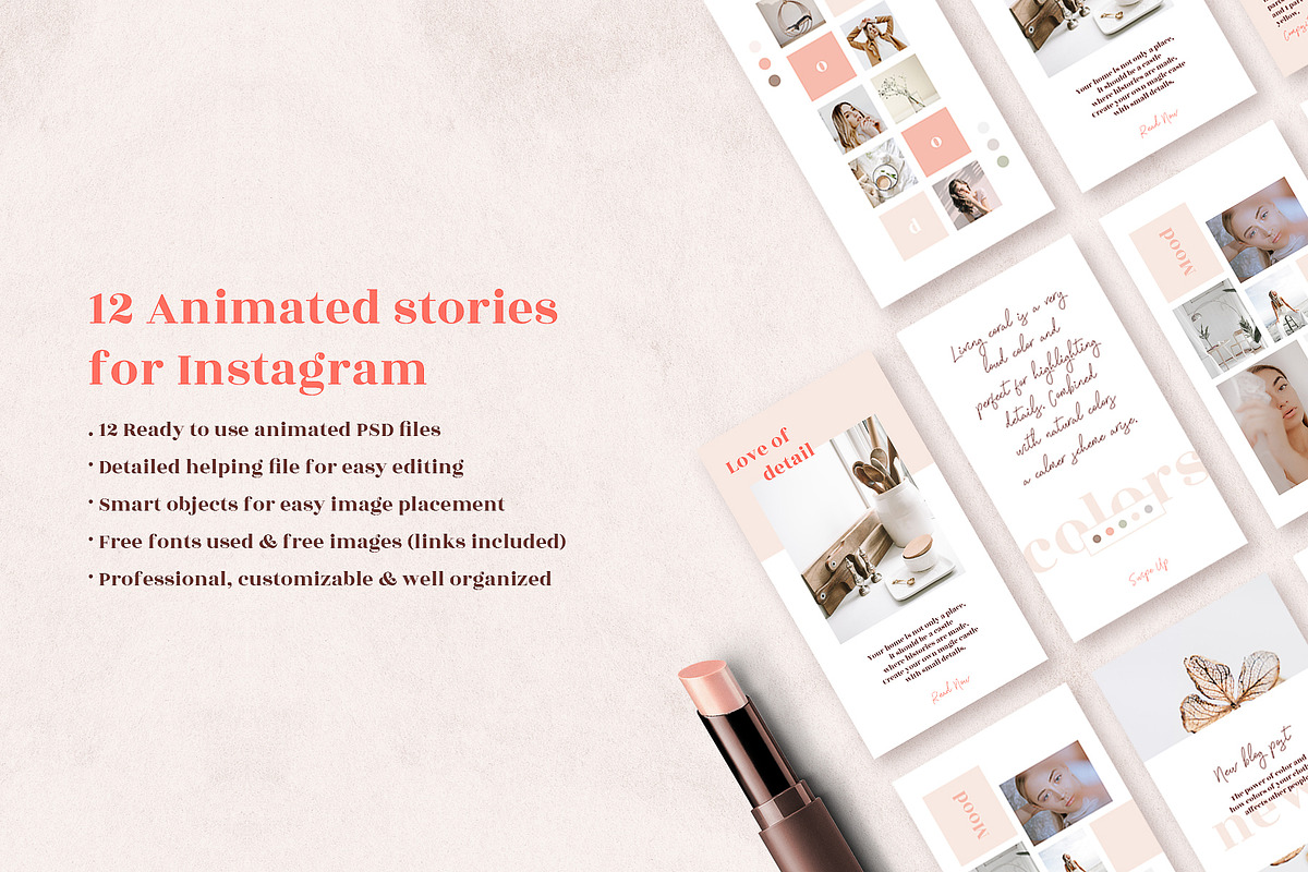 ANIMATED Instagram Stories – Coralie, a Social Media Template by AgataCreate (Photo 2 of 9)