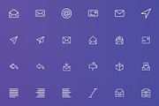 Text and Email Thin Line Icons, an Outline Icon by FlatLineIcons (Thumbnail 2 of 4)